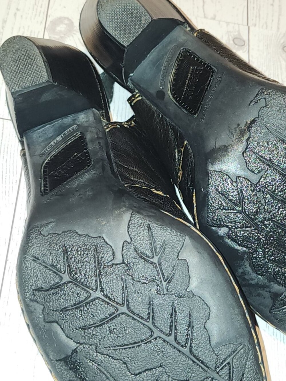 BOC Born Black Leather Slingback Heels Size 9 Block Heel Comfort Shoes - Picture 5 of 12